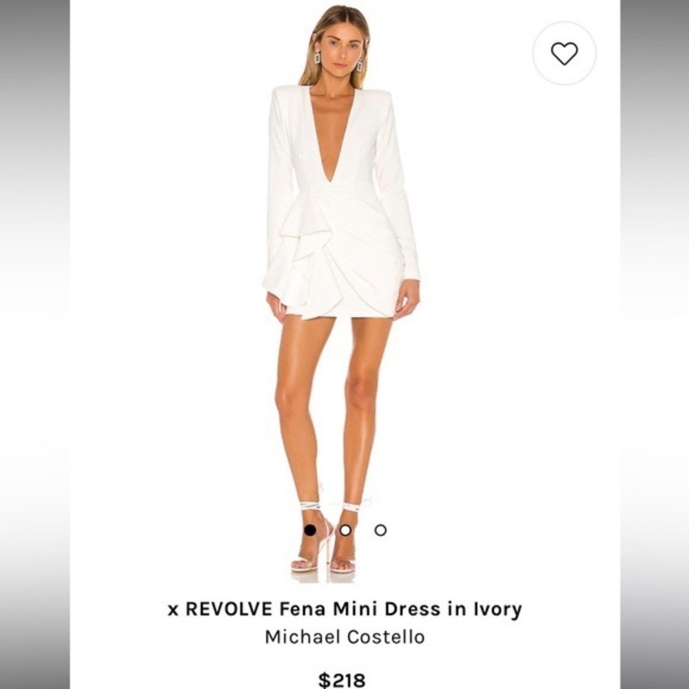Michael Costello white long sleeve dress
